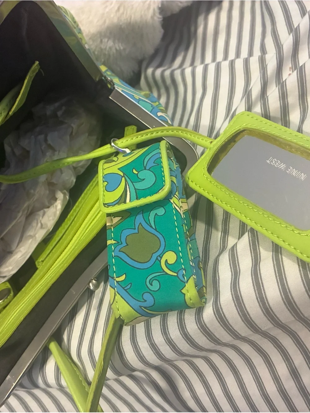 Nine West paisley floral colorful shoulder purse
